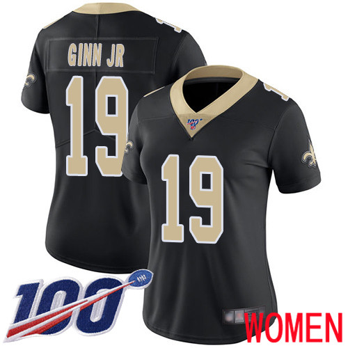 New Orleans Saints Limited Black Women Ted Ginn Jr Home Jersey NFL Football #19 100th Season Vapor Untouchable Jersey